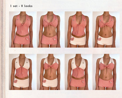 Shorty set - Red & White