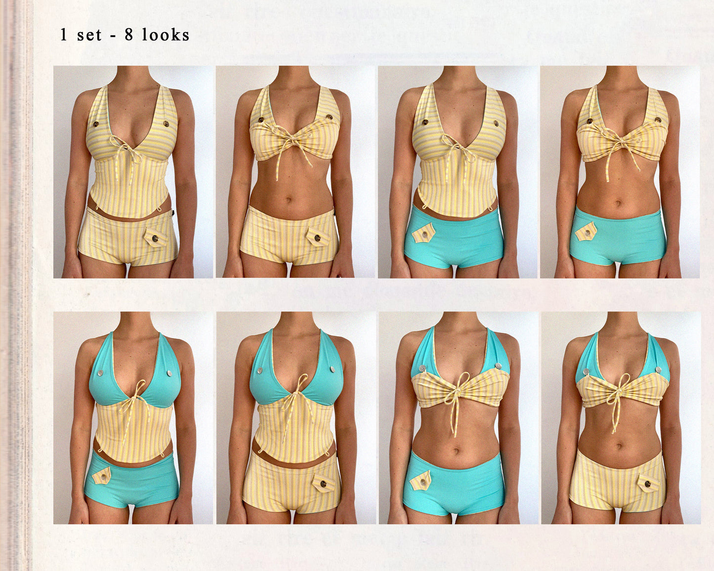 Shorty set - Yellow & Turquoise