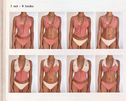 Tanga set - Red & White