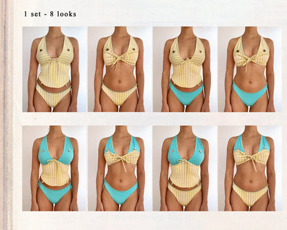 Tanga set - Yellow & Turquoise