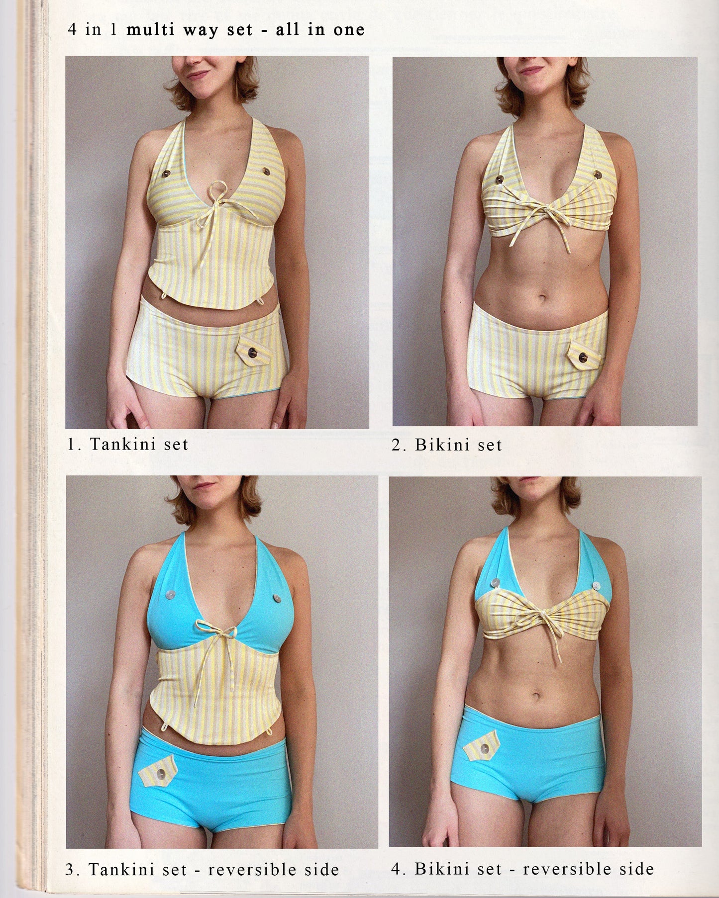 Tankini top - Yellow & Turquoise