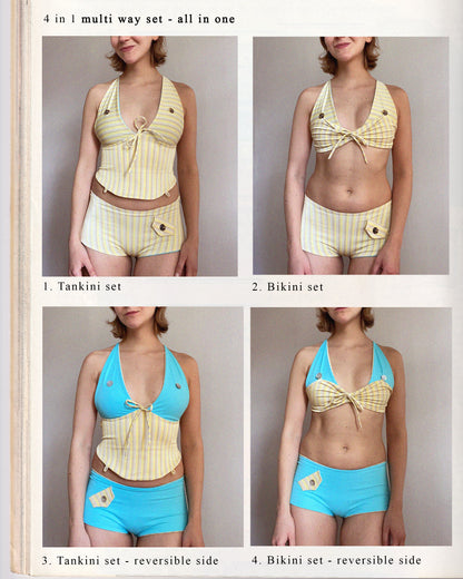 Tankini top - Yellow & Turquoise