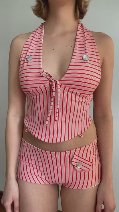 Shorty set - Red & White