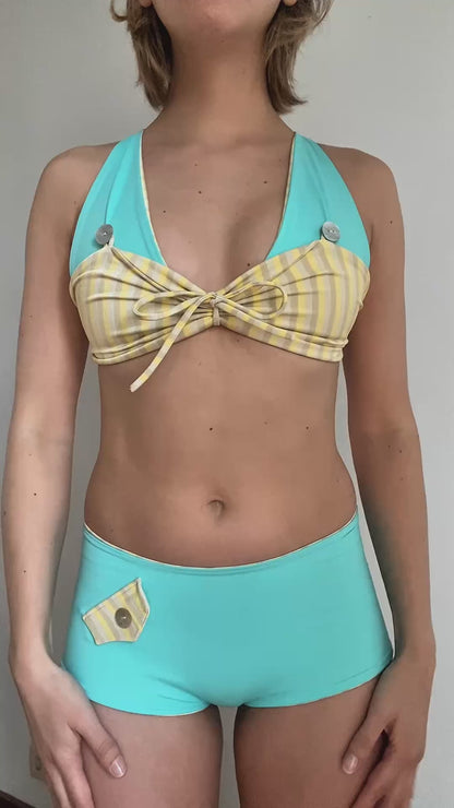 Shorty set - Yellow & Turquoise